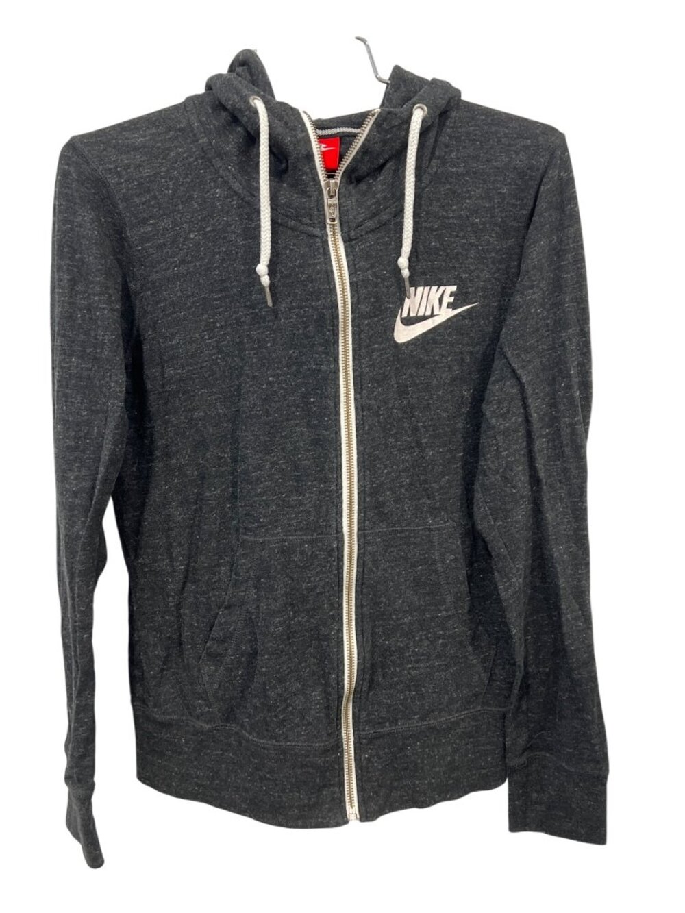 Nike Hoodie Sweatshirt Medium Long Sleeve Full Zip Charcoal Gray Gym Athleisure